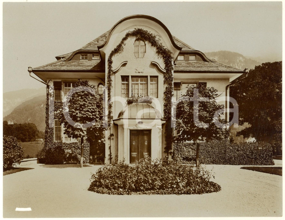 Fotografia d epoca originale 1920 ca NETSTAL /GLARONA CH Villa SpältyBally  Foto WOLFBENDER 23x17 cm 1