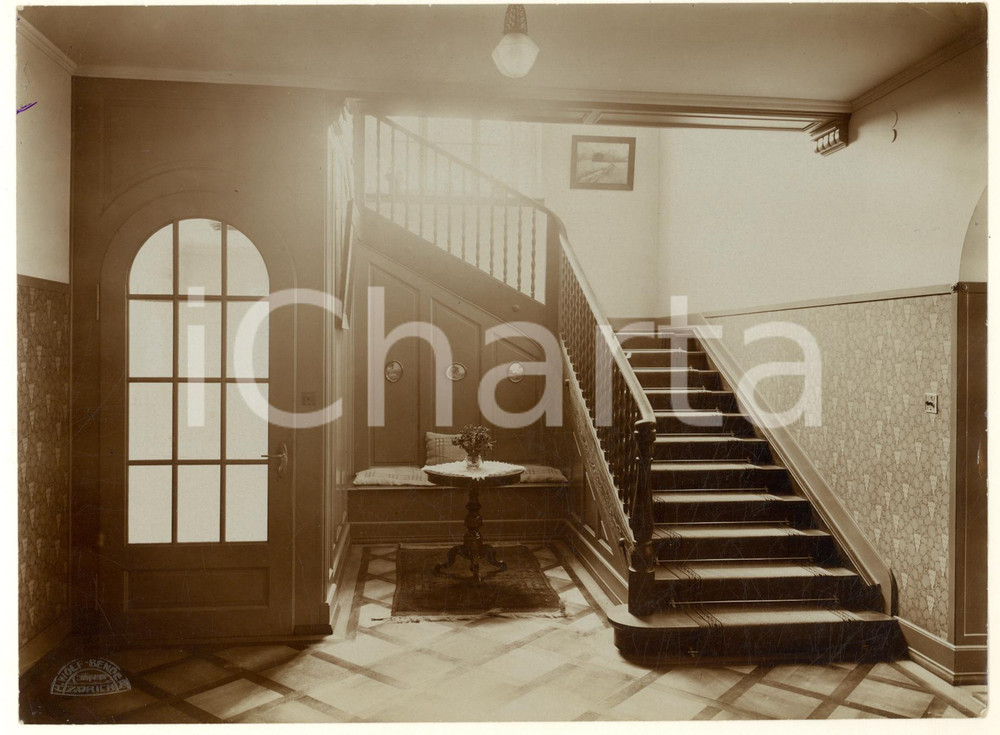 Fotografia d epoca originale 1920 ca ZURICH Villa SpältyKubli  Ingresso Foto WOLF BENDER 23x17 cm 1