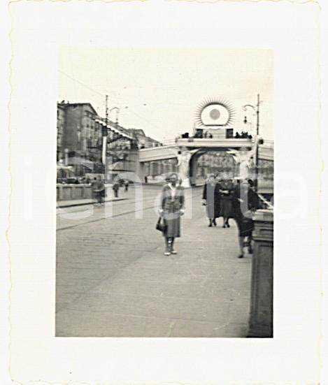 Fotografia d epoca originale 1940 ca TORINO Piazza Vittorio Veneto  Ponte per evento Foto RARA 6x7 cm 1