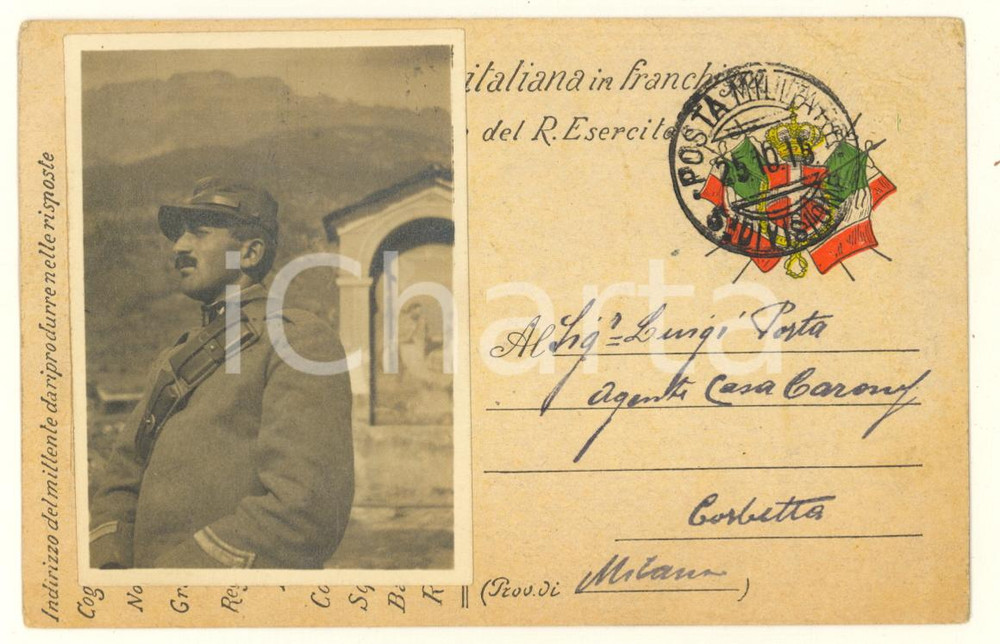 Cartolina originale da collezione Luglio 1915 WW1 Passo del TONALE  Cartolina franchigia soldato con VERA FOTO 1