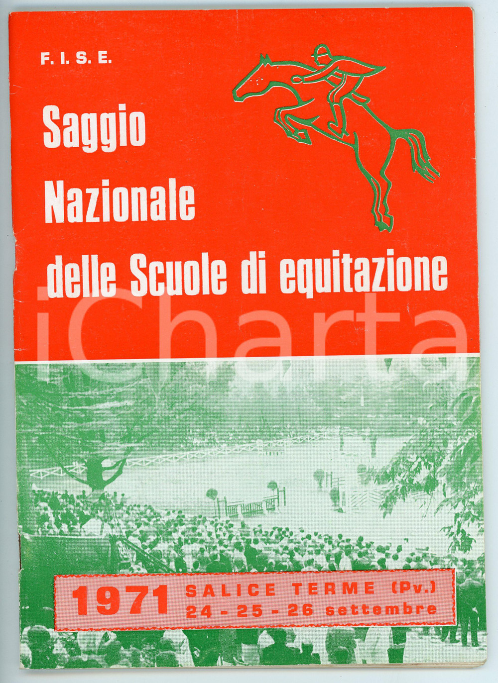 Libro, pubblicazione d epoca 1971 SALICE TERME Saggio scuole di equitazione FISE Pubblicazione 16x23 cm 1