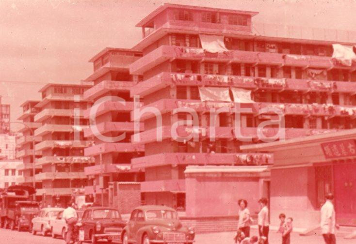 Fotografia d epoca originale 1970ca HONG KONG Resettlement area at Kowloon 35 mm VINTAGE SLIDE 1