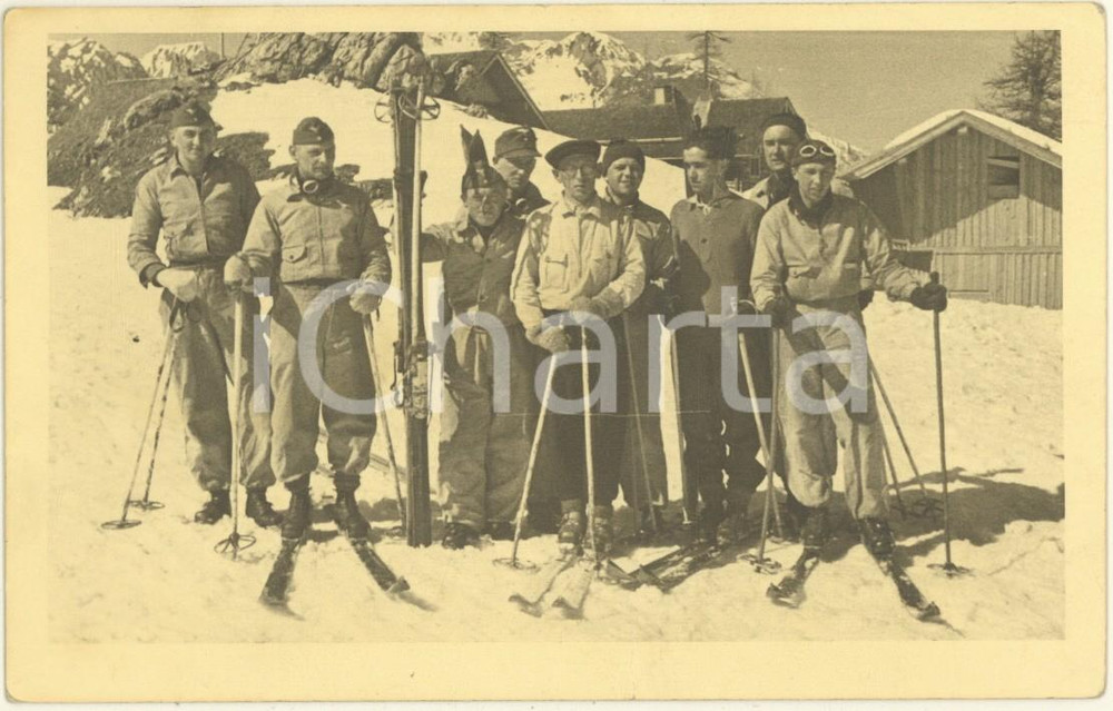 Fotografia d epoca originale 1943 WW2 OBERTAUERN / SALZBURG Addestramento sciistico R.L.M. Photo postcard 1