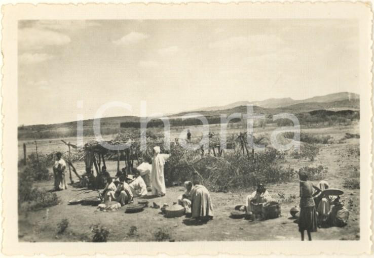 Fotografia d epoca originale 1936 AOI Area di MODAGISCIO SOMALIA Vita quotidiana al villaggio Foto 9x6 cm 1