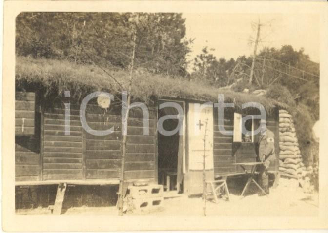Fotografia d epoca originale 1917 WW1 FRIULI  ZONA DI GUERRA  Ambulatorio italiano da campo Foto 8x6 cm 1