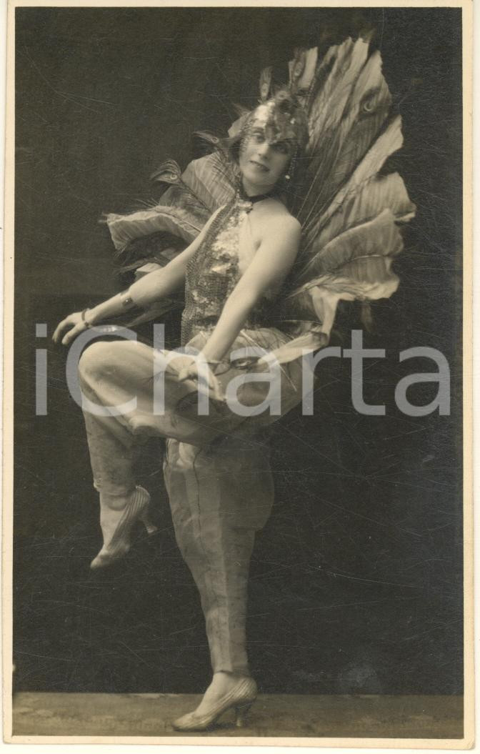 Fotografia d epoca originale 1915 ca MILANO TEATRO Danzatrice in costume orientale Foto BADODI 9x14 cm 1