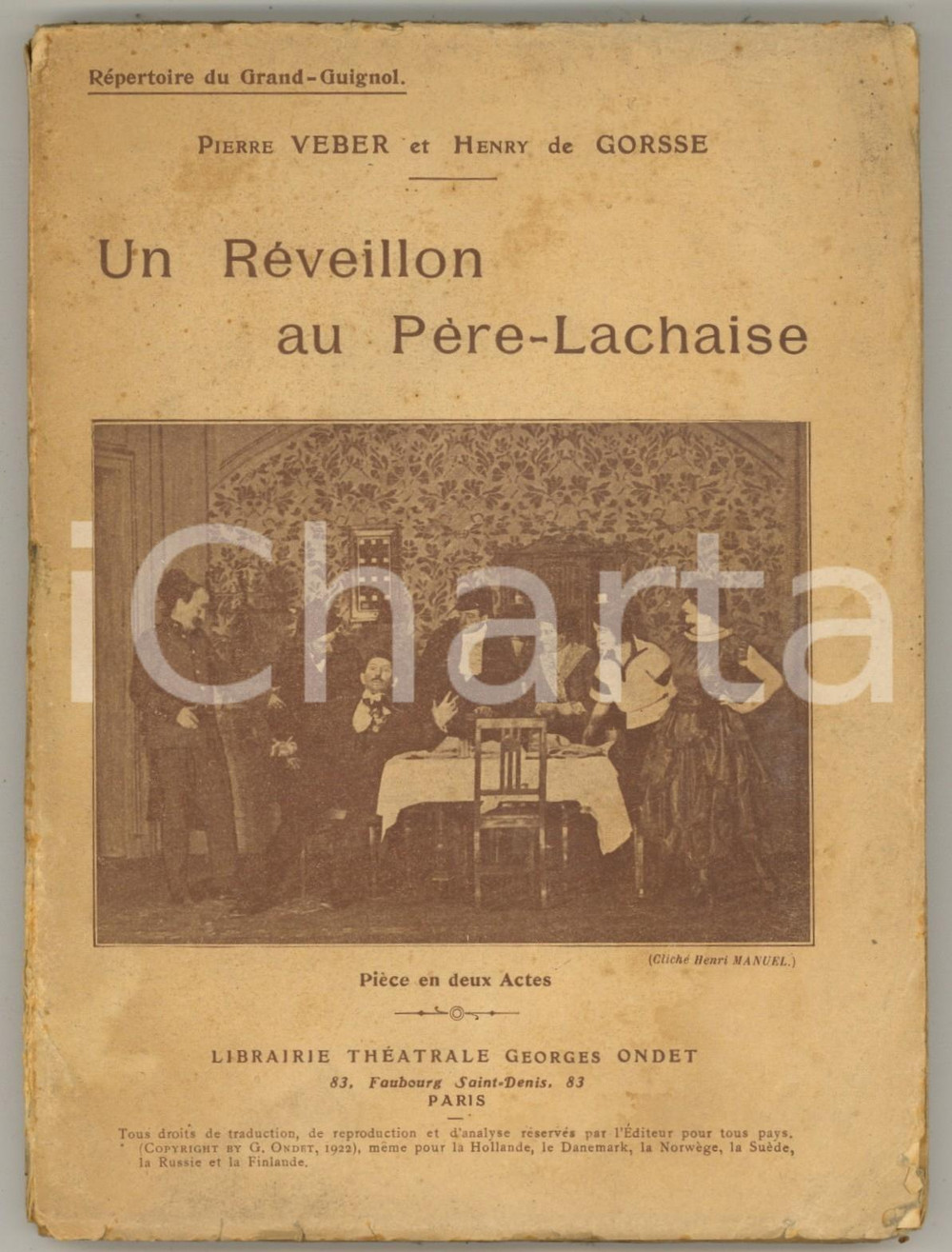 Libro, pubblicazione d epoca 1921 PARIS THEATRE P. Veber H. De Gorsse  Un réveillon au PèreLachaise RARE 1