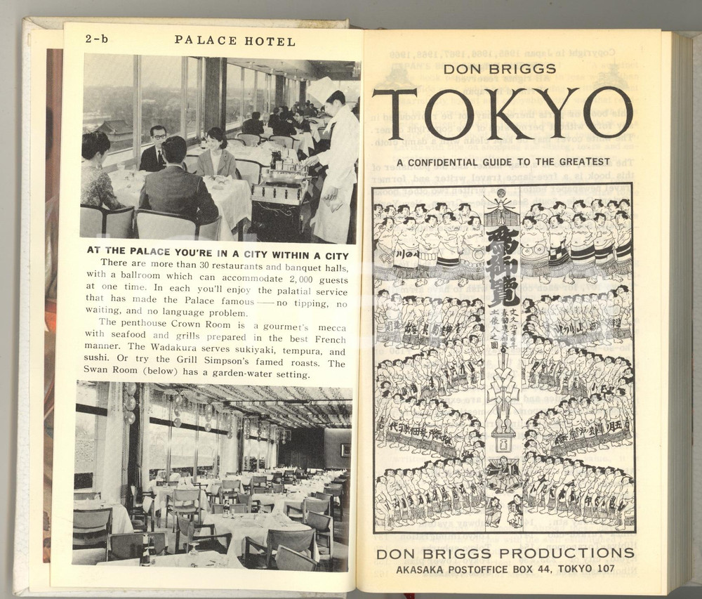 Materiale pubblicitario d’epoca 1975 ca TOKYO JAPAN Don BRIGGS  Illustrated guide 238 pp. PALACE HOTEL 1