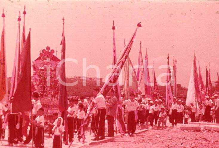 Fotografia d epoca originale 1970ca HONG KONG Image of God Worshipping Procession 35 mm VINTAGE SLIDE 3 1
