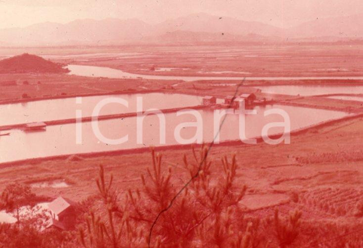 Fotografia d epoca originale 1970ca HONG KONG Sham Chun river  35 mm VINTAGE SLIDE 1