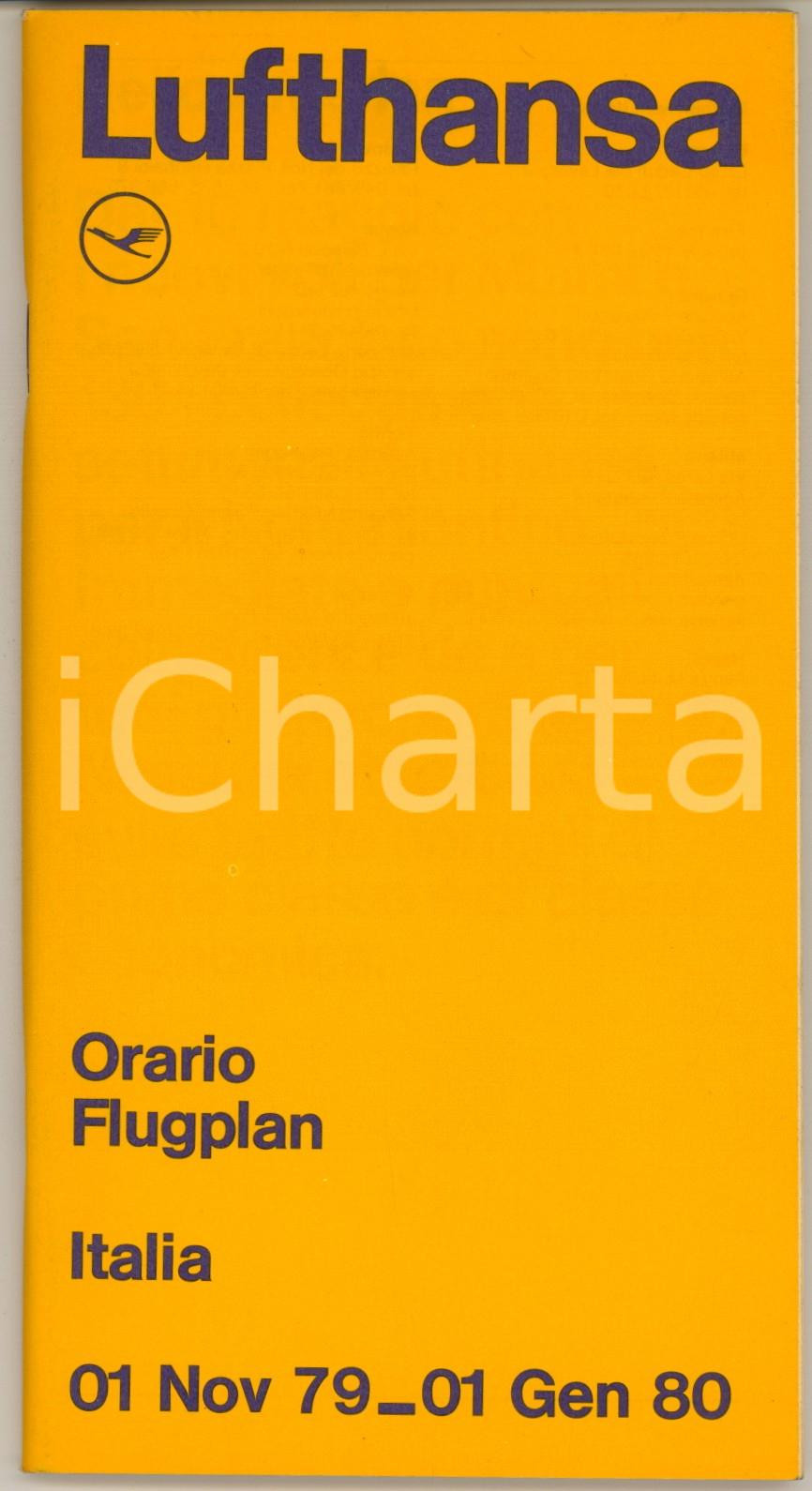 Materiale pubblicitario d’epoca 1979/80 LUFTHANSA ITALIA Orario voli  Opuscolo 153 pp. 1
