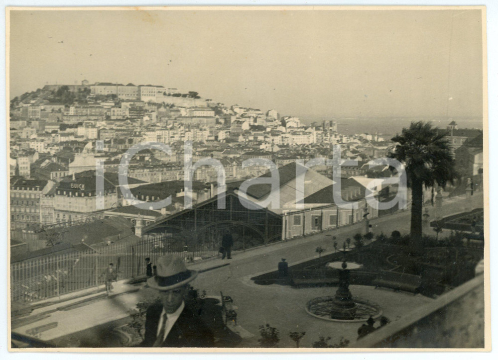 Fotografia d epoca originale 1940 ca LISBOA Miradouro de São Pedro de Alcântara  Photo 17x12 cm 1