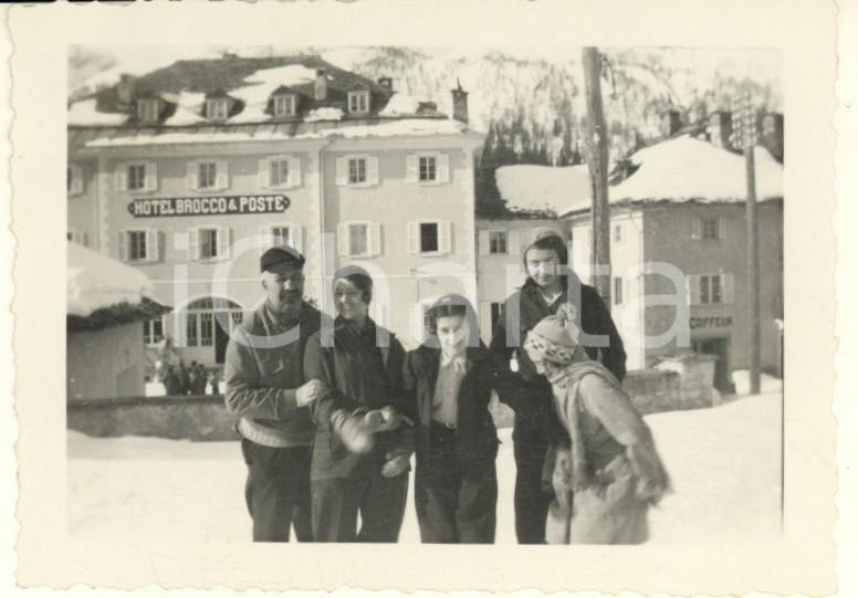 Fotografia d epoca originale 1933 SAN BERNARDINO SVIZZERA Hotel BROCCO & POSTE  Villeggianti Foto 10x7 1