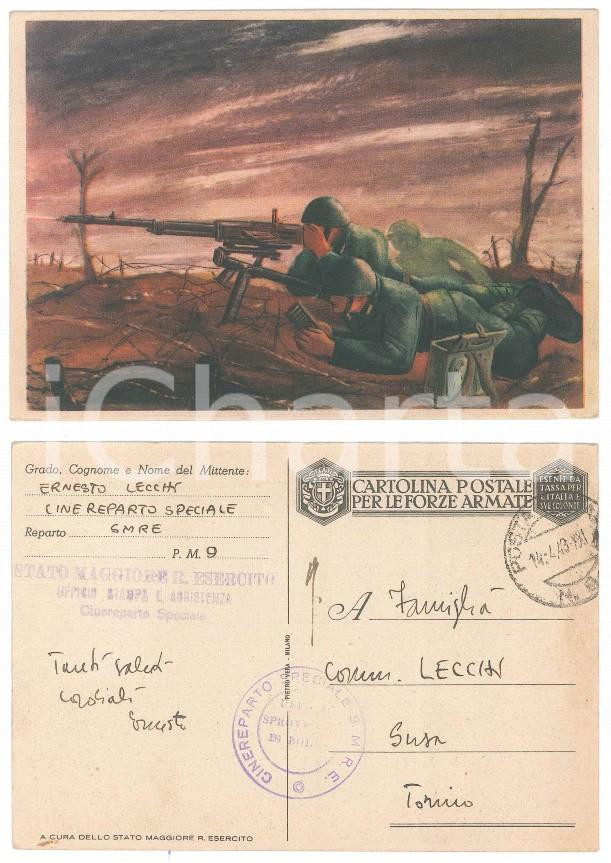 Cartolina originale da collezione 1943 WW2 Cartolina Ernesto LECCHI  Cinereparto Speciale SMRE P. M. 9 1