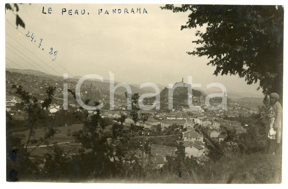 Cartolina originale da collezione 1929 LE PUYENVELAY HauteLoire  Panorama con ragazza  Cartolina ANIMATA FP 1
