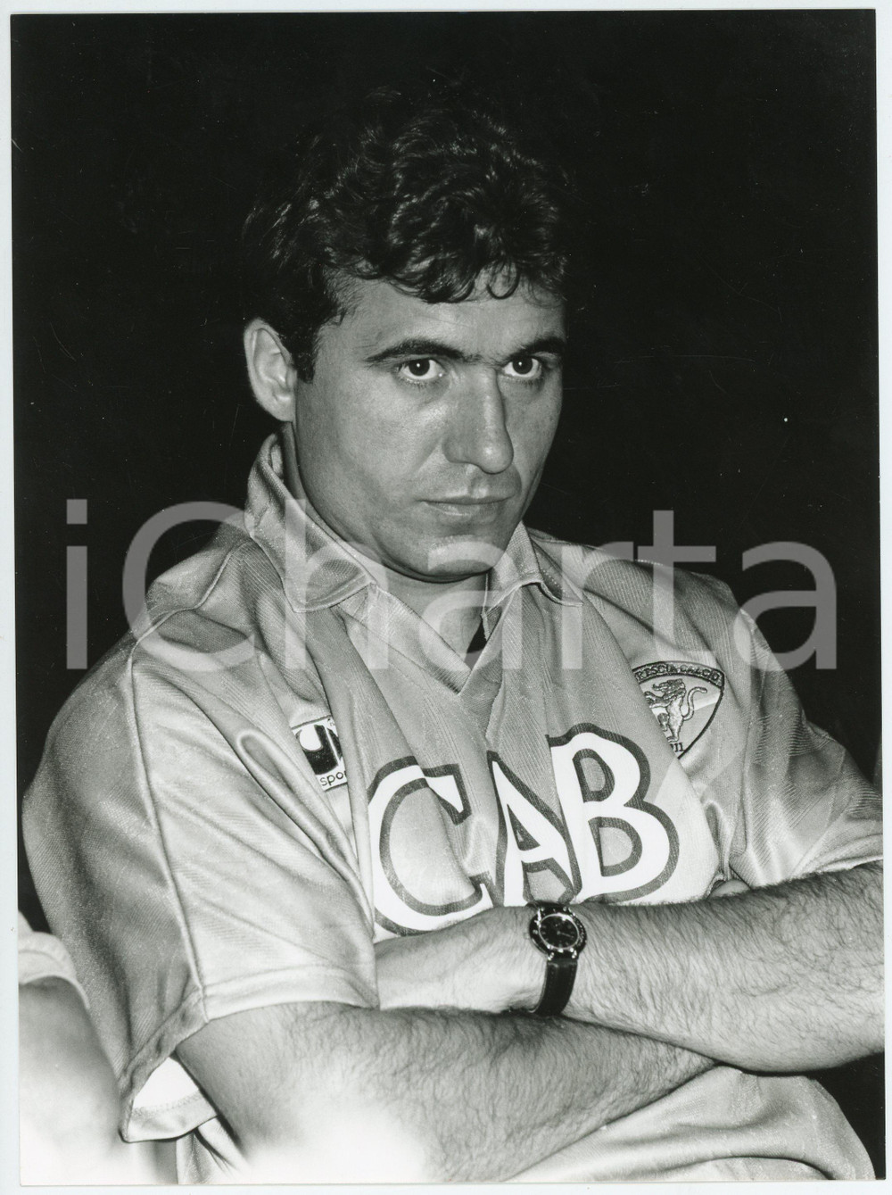Fotografia d epoca originale 19921993 BRESCIA CALCIO Gheorghe HAGI in conferenza stampa  Foto 17x23 cm 1