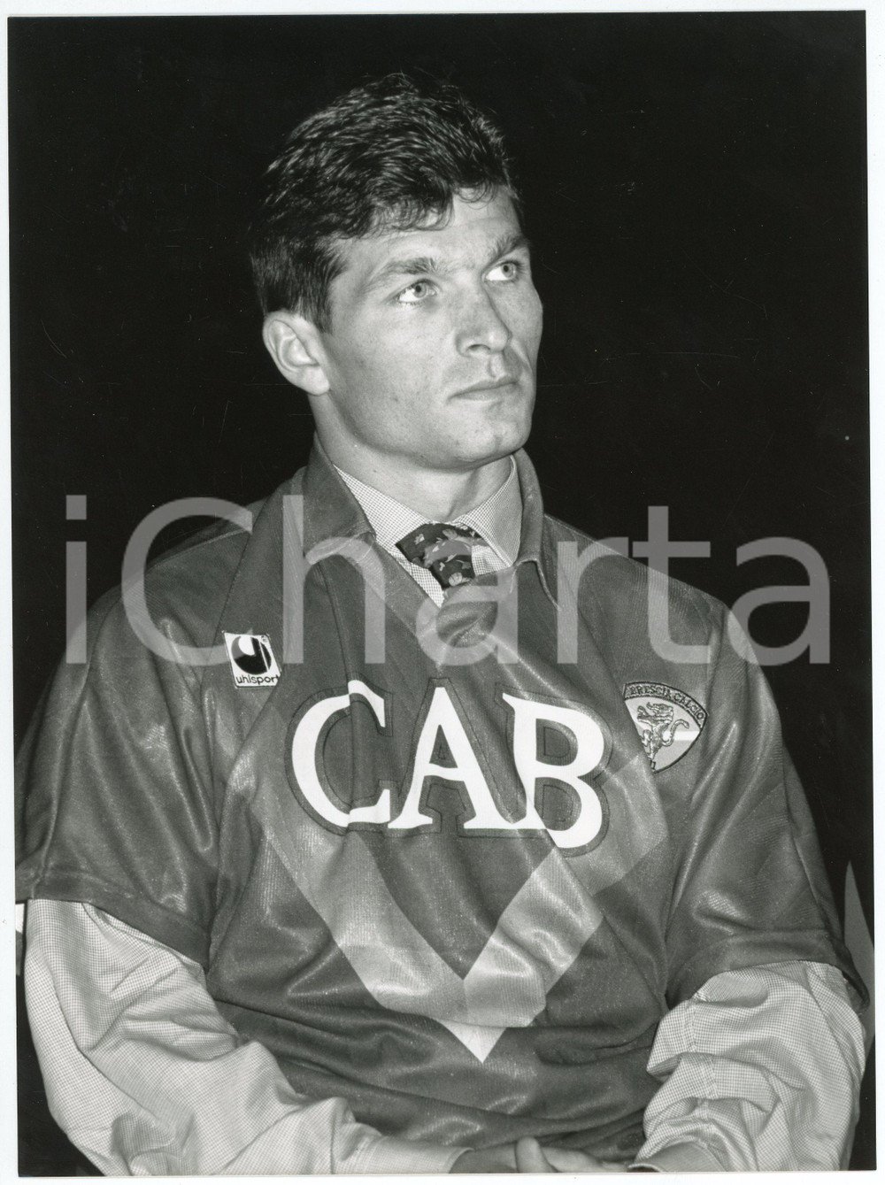 Fotografia d epoca originale 19921993 BRESCIA CALCIO Ioan SABAU durante conferenza stampa Foto 17x23 cm 1 1