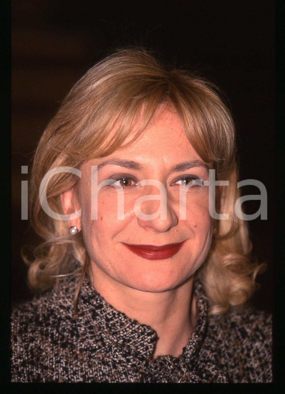 Fotografia d epoca originale 1995 ca CINEMA Monica SCATTINI Ritratto dell attrice 35mm VINTAGE SLIDE 9 1