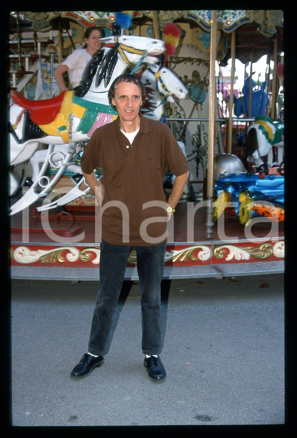 Fotografia d epoca originale 1997 CANNES Dario ARGENTO al luna park 35mm VINTAGE SLIDE 4 1