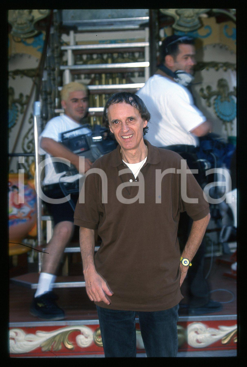 Fotografia d epoca originale 1997 CANNES Dario ARGENTO al luna park 35mm VINTAGE SLIDE 2 1