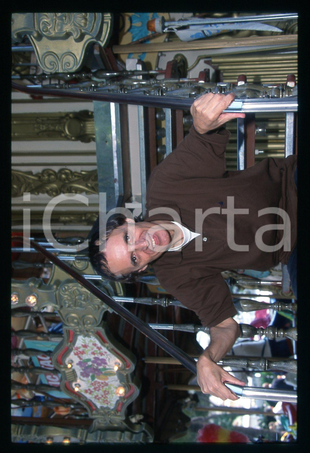Fotografia d epoca originale 1997 CANNES Dario ARGENTO al luna park 35mm VINTAGE SLIDE 11 1
