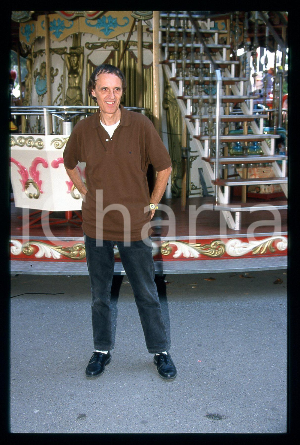 Fotografia d epoca originale 1997 CANNES Dario ARGENTO al luna park 35mm VINTAGE SLIDE 10 1