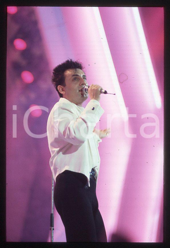 Fotografia d epoca originale 1987 FESTIVAL SANREMO Pino MANGO canta Dal cuore in poi  35mm vintage slide 1 1