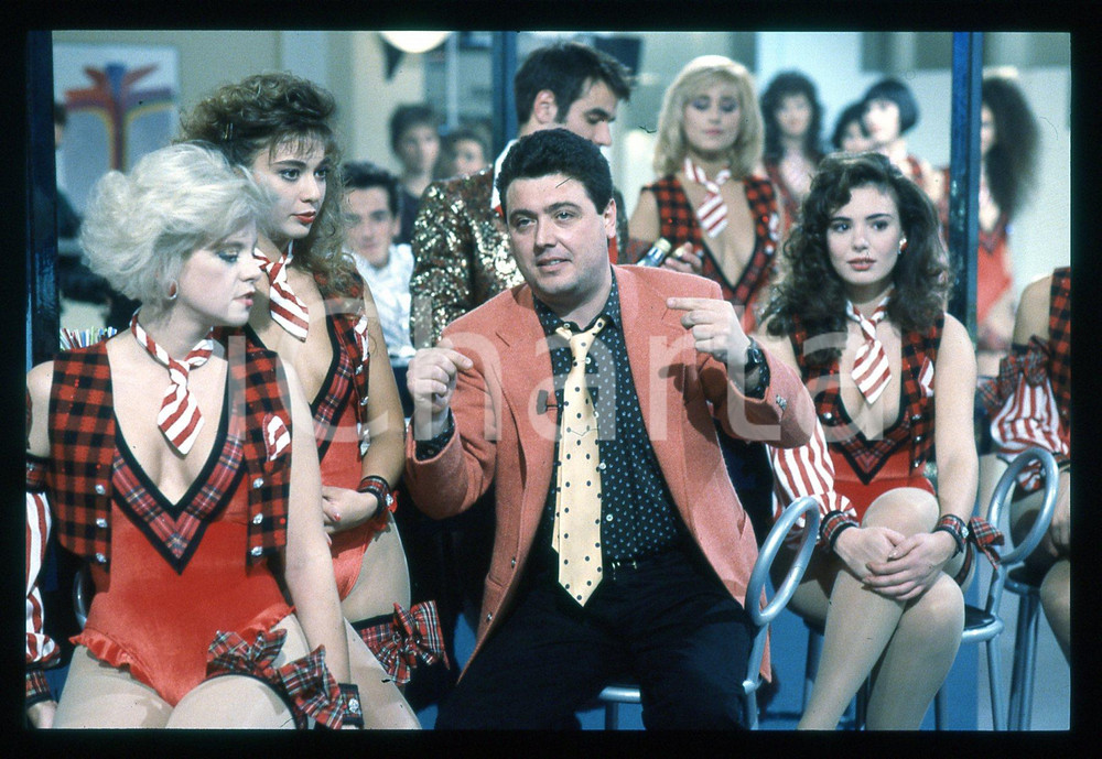 Fotografia d epoca originale 1988 RAI 2  GIOCO Rodolfo LAGANÁ in FATE IL VOSTRO 35mm VINTAGE SLIDE 1 1