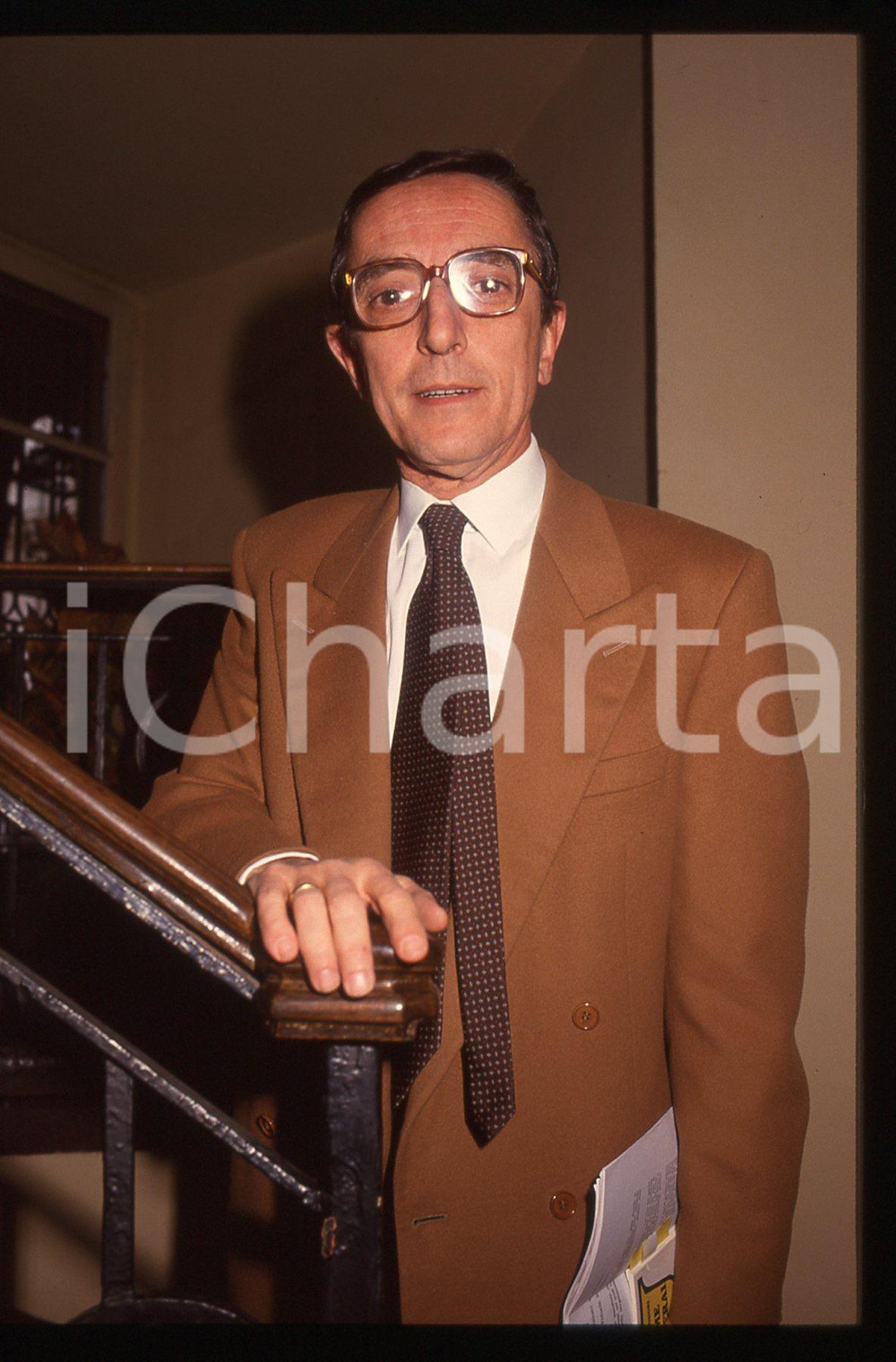 Fotografia d epoca originale 1990 ca MILANO Avvocato Dino BONZANO Ritratto 35mm VINTAGE SLIDE 1 1