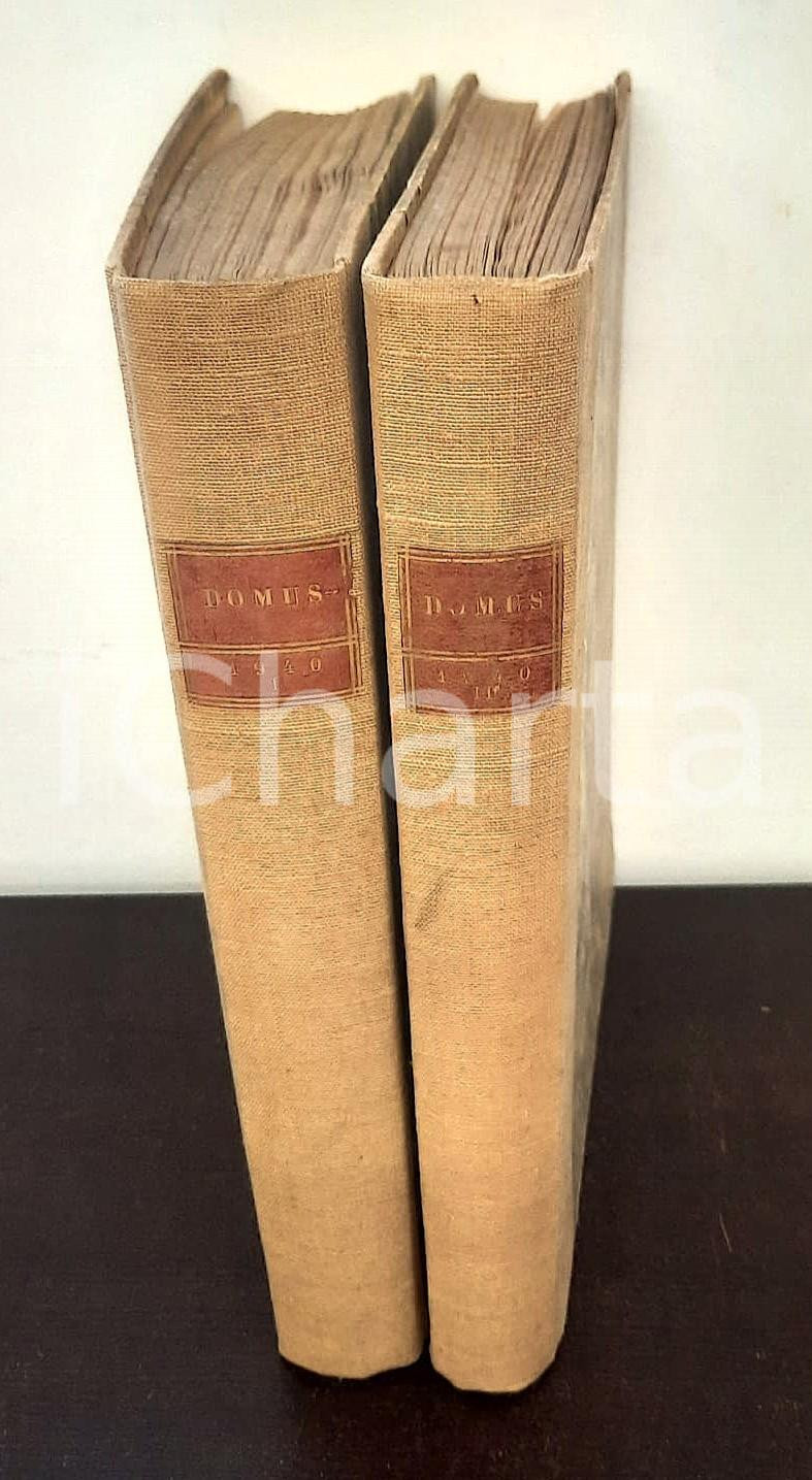 Giornale, rivista storica 1940 DOMUS  Rivista architettura Gio Ponti  Annata completa rilegata 2 voll. 1