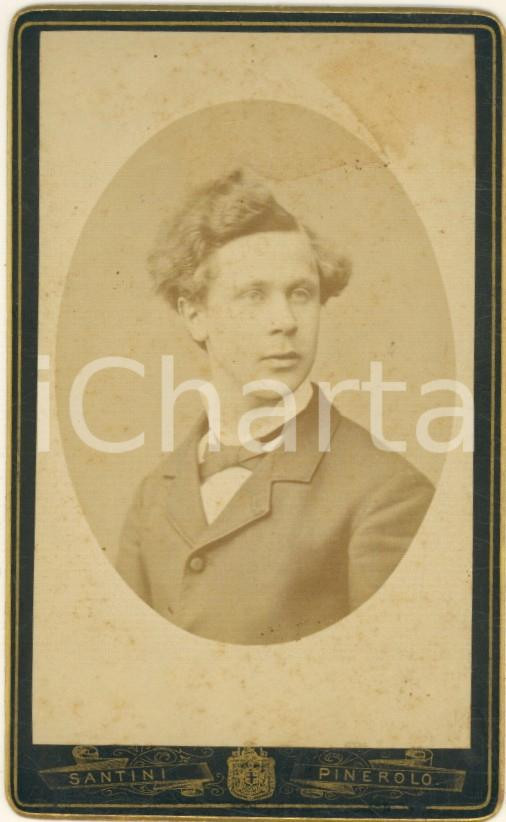 Fotografia d epoca originale 1900 ca PINEROLO Via Saluzzo  Ritratto maschile  Foto SANTINI CDV 1