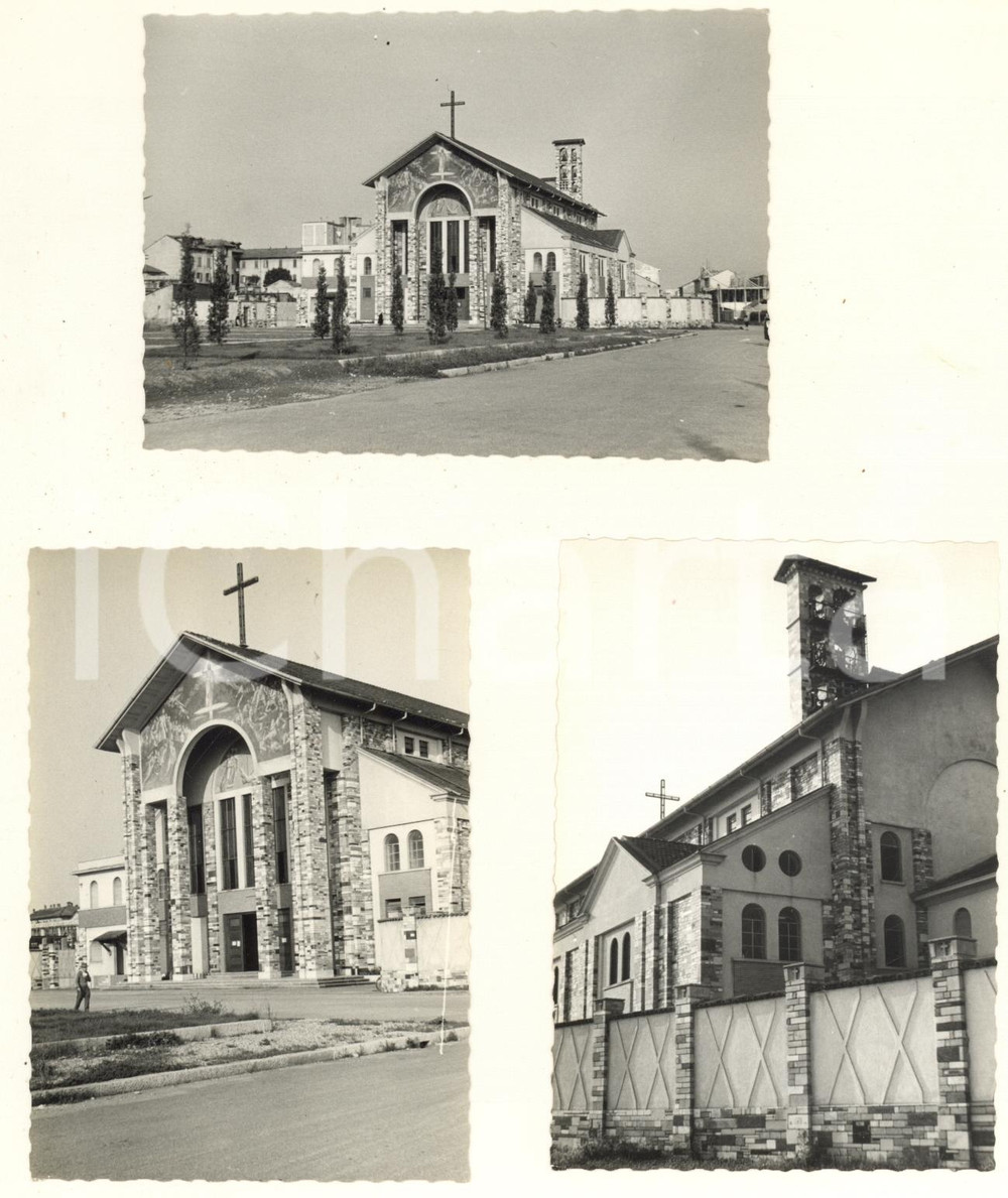 Fotografia d epoca originale 1957 ARCHITETTURA MILANO MUSOCCO Nuova chiesa del Ss. Crocifisso 3 foto 10x7 1
