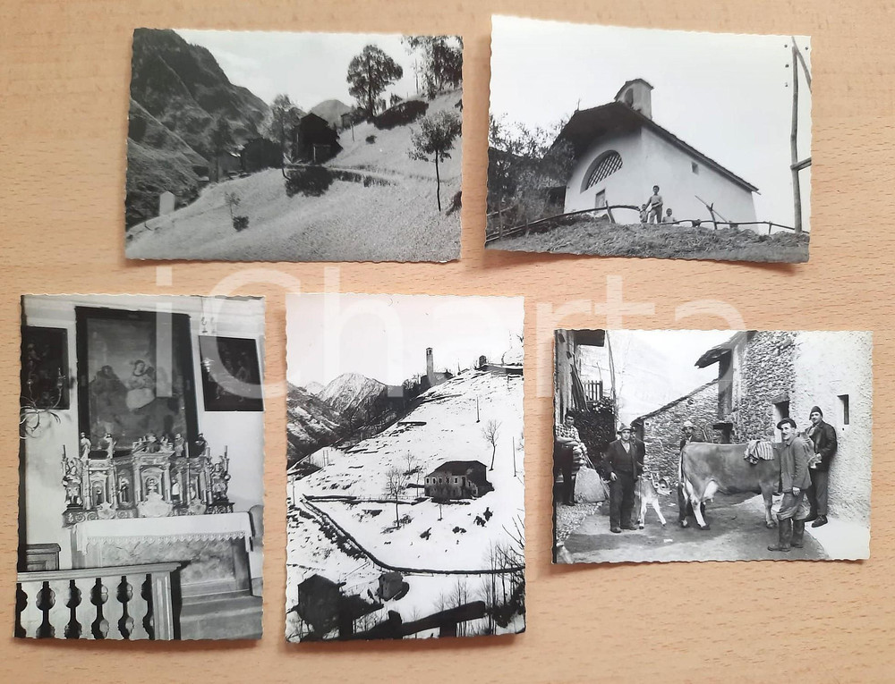 Fotografia d epoca originale 1957 DOSSO/ VAL GEROLA SO Vedute panoramiche  Contadini Lotto 5 foto 10x7 1