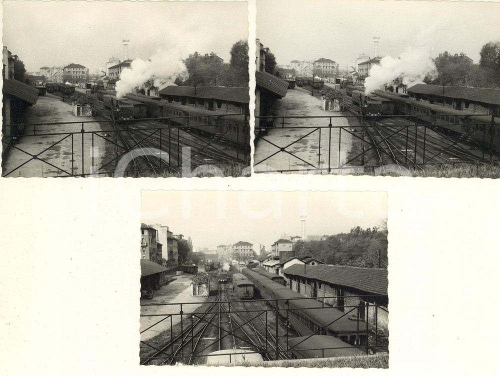 Fotografia d epoca originale 1956 MILANO FERROVIE Parco Storico CADORNA  Lotto 3 fotografie 10x7 cm 1