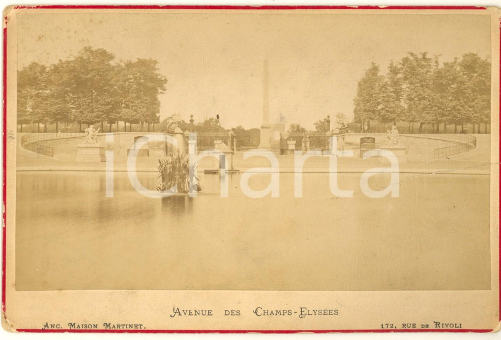 Fotografia d epoca originale 1885 ca FRANCE PARIS Avenue des ChampsElysées  Photo Henri GUERARD 17x11 cm 1