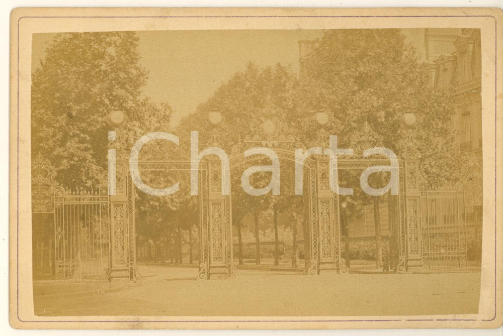 Fotografia d epoca originale 1885 ca FRANCE PARIS Parc Monceau  Photo Henri GUERARD 17x11 cm 1