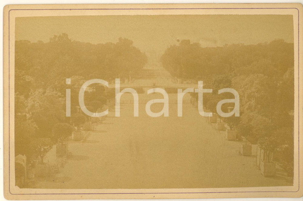 Fotografia d epoca originale 1885 ca FRANCE PARIS Jardins des Tuileries  Photo Henri GUERARD 17x11 cm 1
