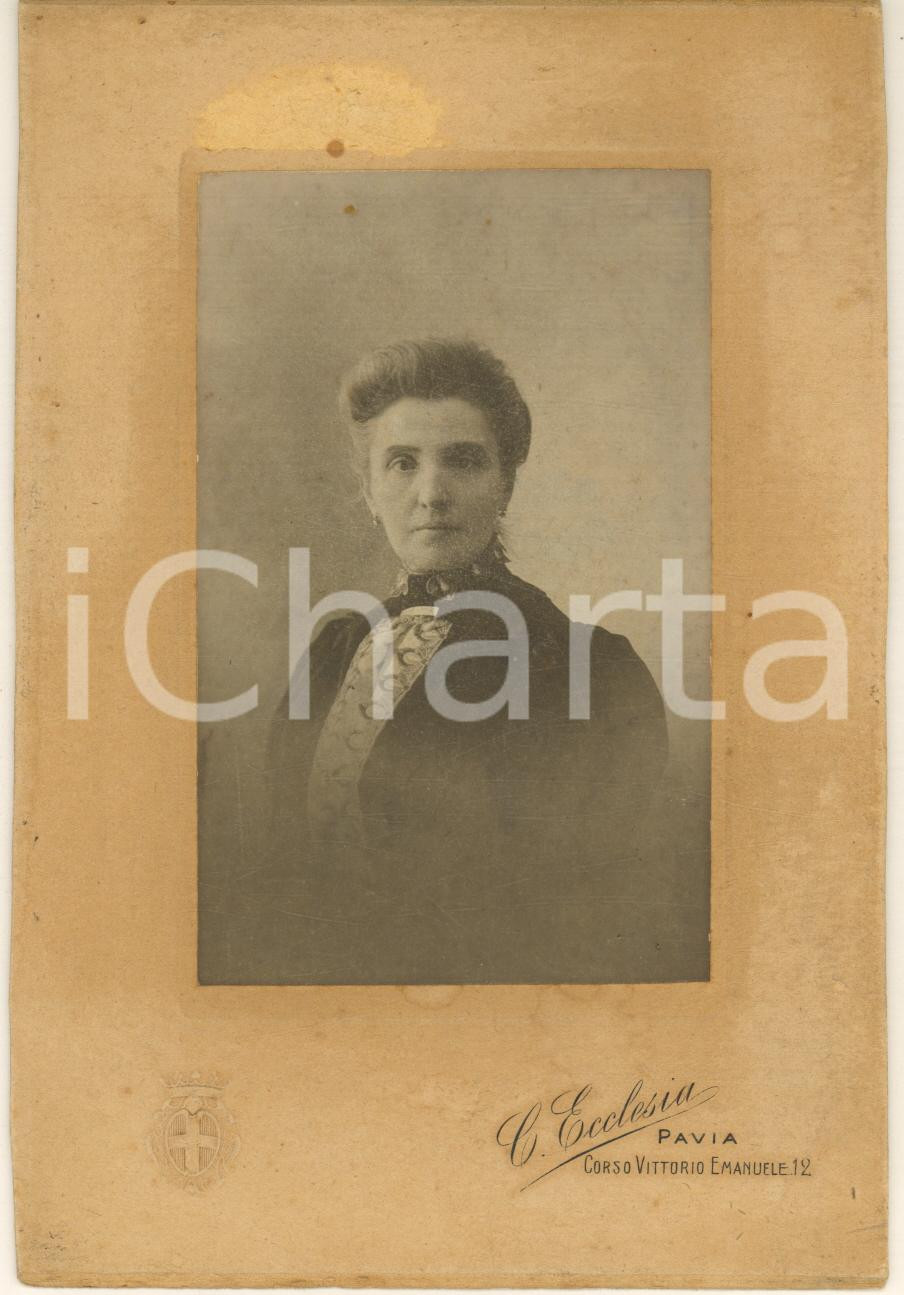Fotografia d epoca originale 1910 PAVIA Clotilde SIDOLI DE GREGORI  Ritratto Foto Clotilde ECCLESIA 12x16 1