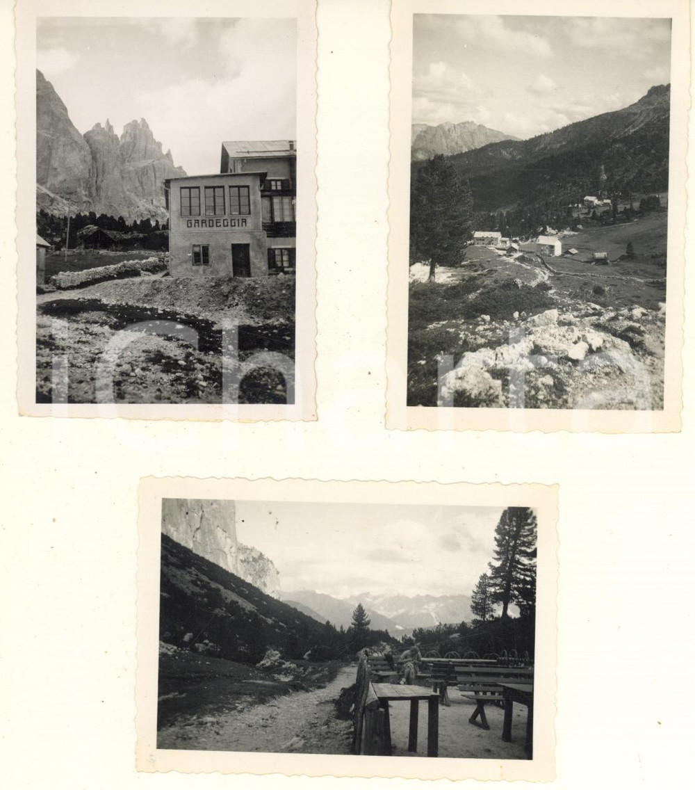 Fotografia d epoca originale 1941 TRENTINO DOLOMITI Rifugio Gardeccia  Lotto 3 foto vintage 9x6 cm 1