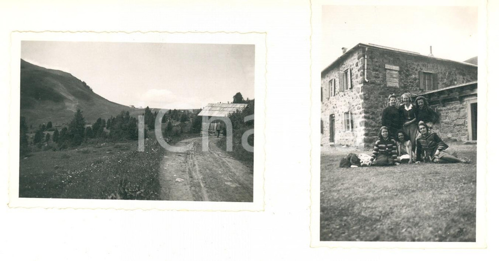 Fotografia d epoca originale 1941 TRENTINO  Passo e Rifugio LUSIA Lotto 2 foto vintage 9x6 cm 1