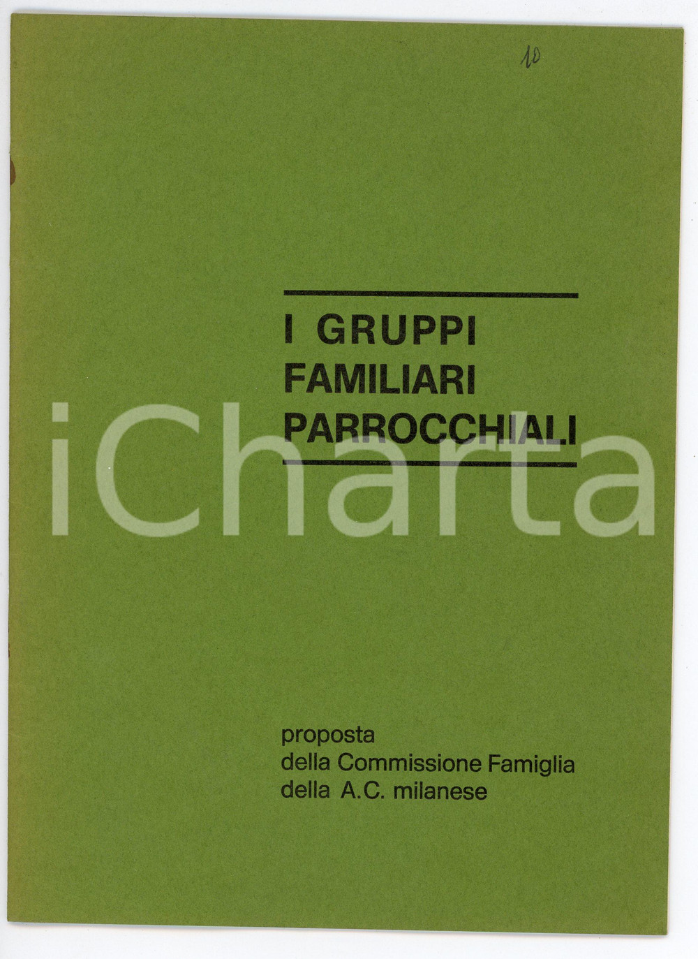 Libro, pubblicazione d epoca 1975 ca AZIONE CATTOLICA MILANESE Comm. famiglia  Gruppi familiari parrocchiali 1