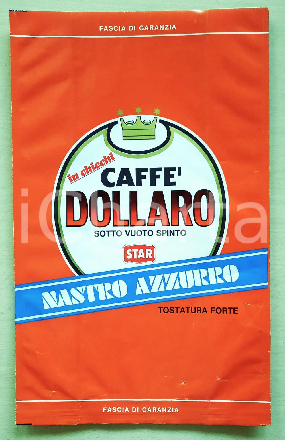 Materiale pubblicitario d’epoca 1980 ca CAFFE  DOLLARO  STAR  Nastro Azzurro Busta pubblicitaria VUOTA 21x44 1