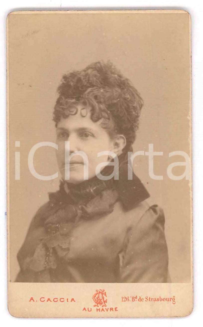Fotografia d epoca originale 1885 ca Caterina MAFFEZZOLI moglie garibaldino Oreste BRONZETTI Foto CACCIA CDV 1