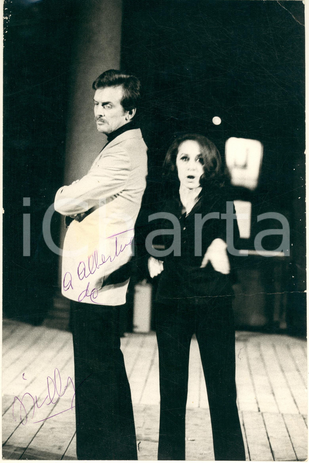 Autografo originale 1970 ca MILANO Piccolo Teatro   MILLY Carla Mignone Foto AUTOGRAFO DANNEGGIATA 1