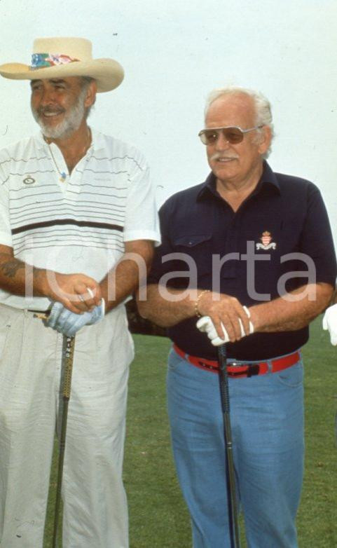 Fotografia d epoca originale 1991 MONACO Sean CONNERY Principe Ranieri III di Monaco 35mm VINTAGE SLIDE 1 1