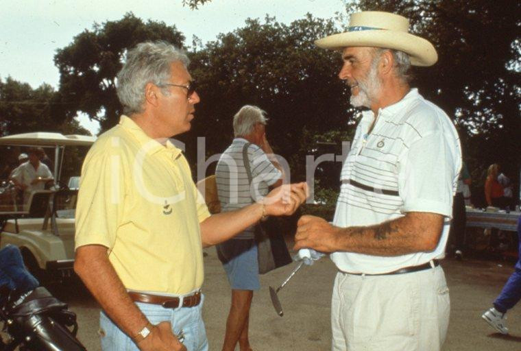 Fotografia d epoca originale 1991 MONACO Sean CONNERY Nicola PIETRANGELI Celebrity Golf 35mm VINTAGE SLIDE 2 1