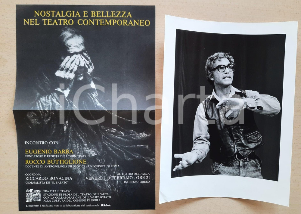 Fotografia d epoca originale 1986 TEATRO Eugenio BARBA fondatore ODIN TEATRET Lotto foto + locandina 1