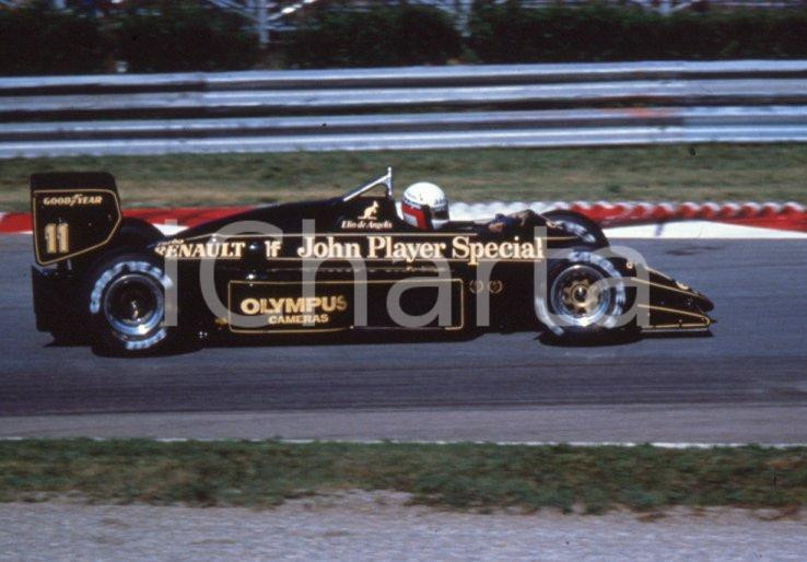 Fotografia d epoca originale 1985 MONZA Elio DE ANGELIS alla guida della Lotus 97T 35mm VINTAGE SLIDE 4 1