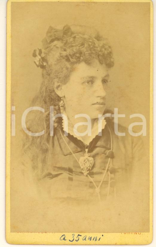 Fotografia d epoca originale 1880 ca TORINO Ritratto di Adalgisa MONTANARO CAPPA  Foto AMBROSETTI CDV 1