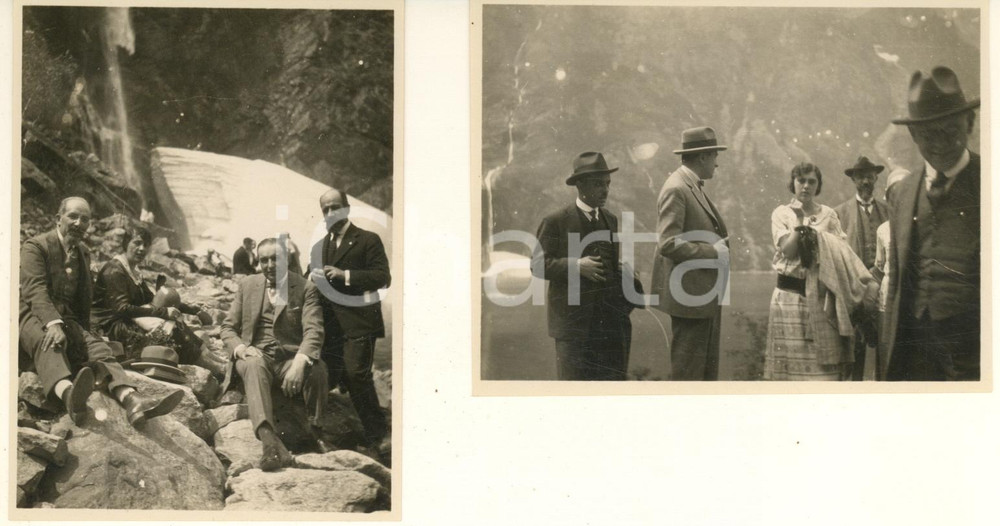 Fotografia d epoca originale Aprile 1925 Lago di ANTRONA VCO Escursione del gruppo A.E.I. Lotto 2 foto 8x10 1